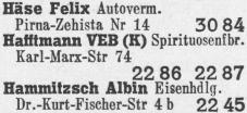 Fernsprechbuch 1959 Pirna